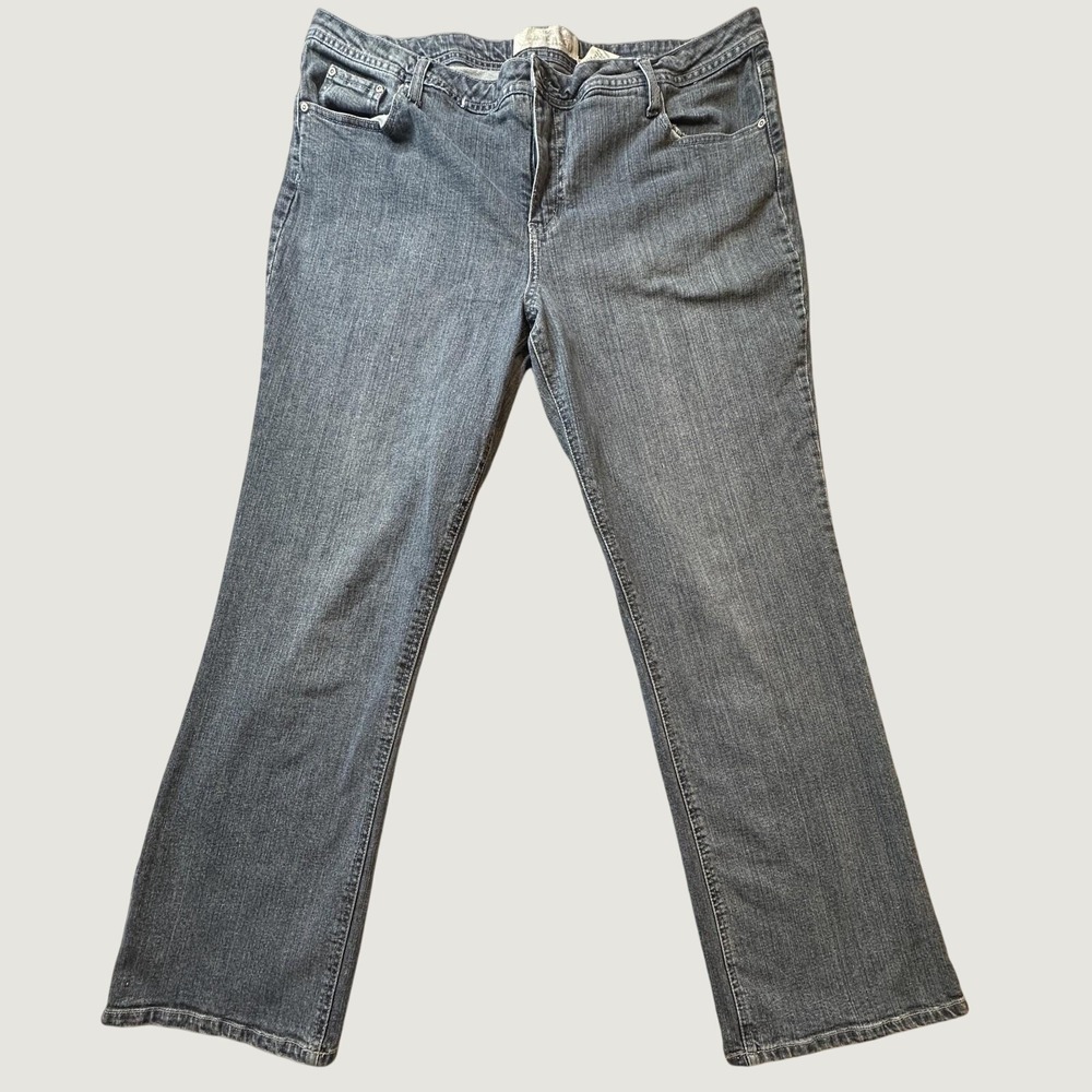 Faded Glory Jeans Womens 18 Average Cloud Blue Grey Stretch Straight Leg Denim